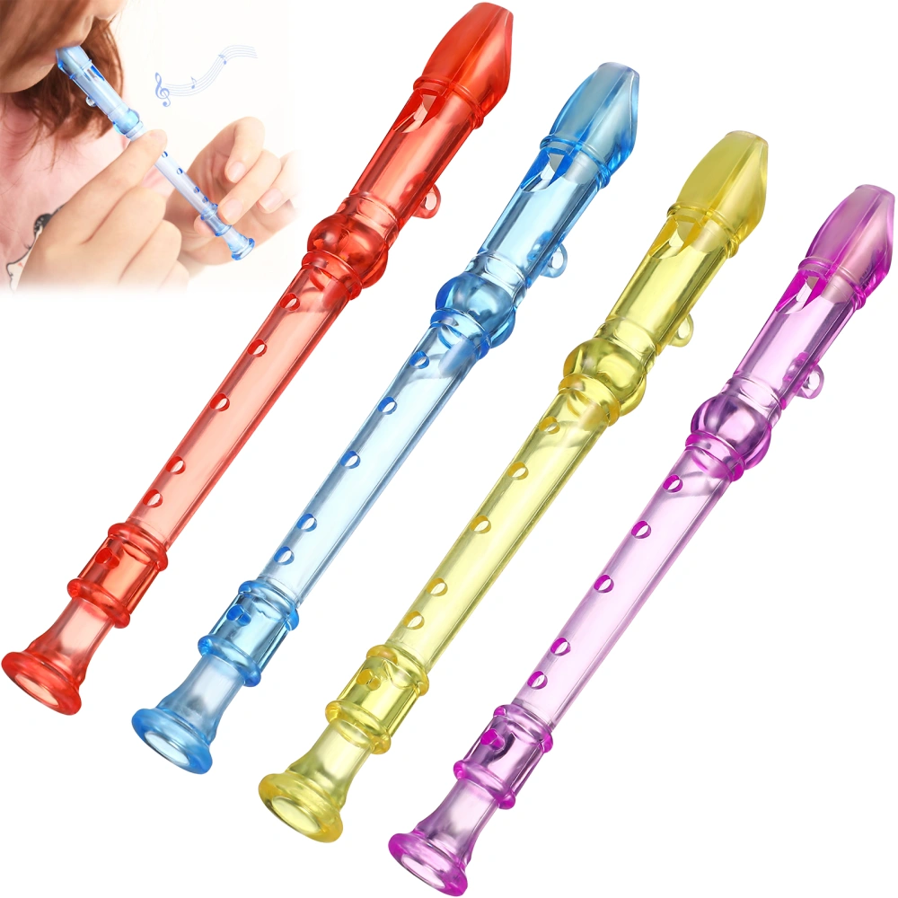 12 Pcs Soprano Recorder Instruments Transparent Flutes Musical Instruments Early Education Develop Recorders Musical Educational Toys for Kids