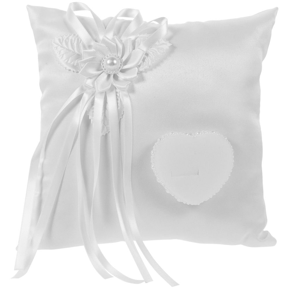 Romantic White Ring Pillow Stylish Square Ring Holder Wedding Ring Bearer Pillow