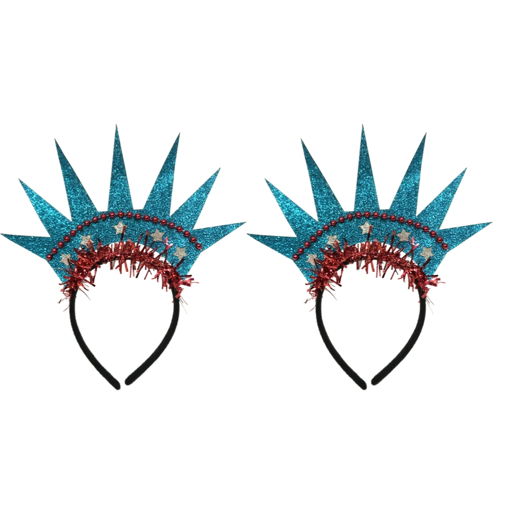 2pcs Statue of Liberty Crown Headdress Creative Hair Accessories Party Hair for Independence Day