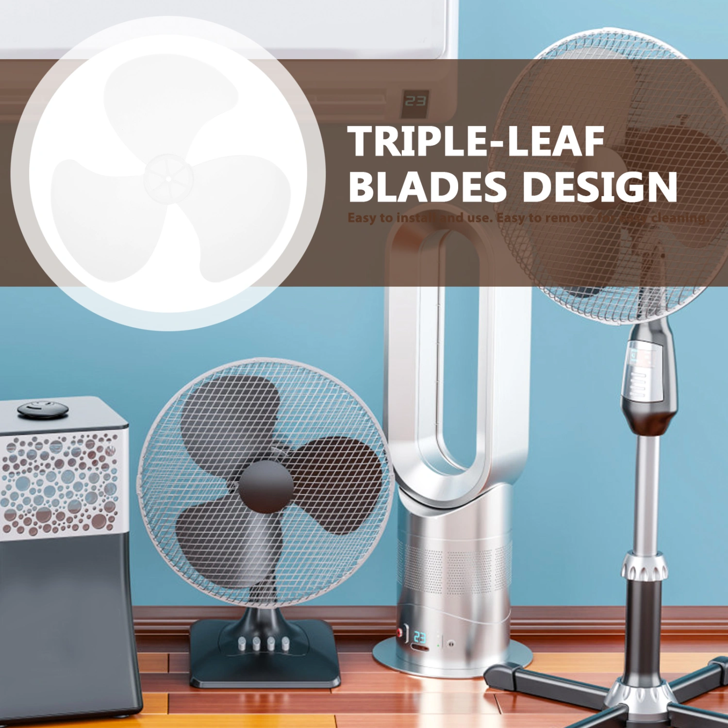 Fan Blades 16 inch Standing Pedestal Fan Electric Fan Leaves 3 Leaves Blades