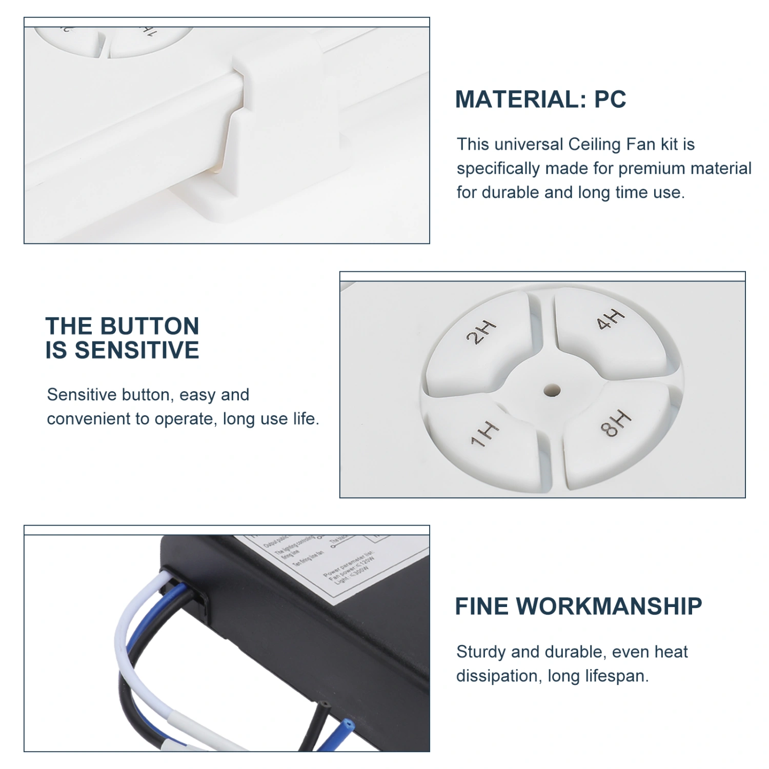 Universal Wireless Ceiling Fan Lamp Controller Kit Intelligent Timing Switch without Battery for Home Hotel Office
