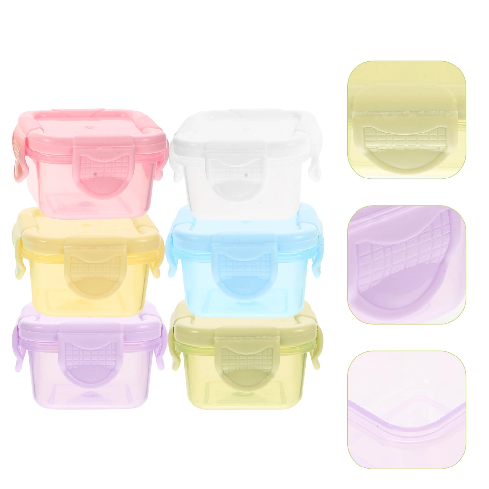 6Pcs Food Condiment Boxes Containers with Lid Salad Dressing Container Sauce Cups