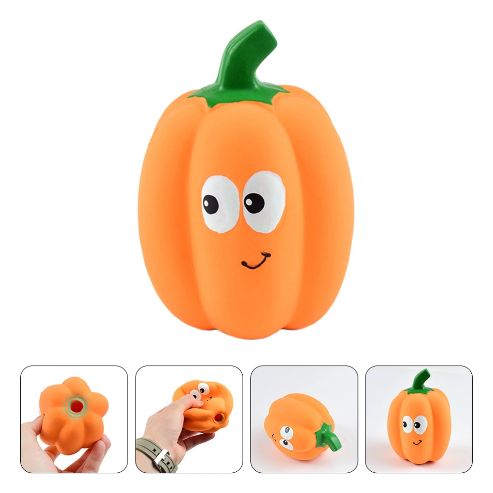 1pc Pumpkin Shaped Toy Sound Squeaker Pet Toy Pet Training Toy Latex Pet Toy