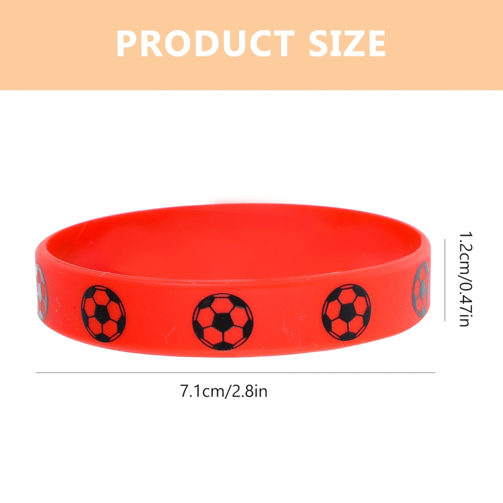 8Pcs Football Silicone Wristbands Soccer Game Bracelets Stretch Wrist Bands Soccer Accessory