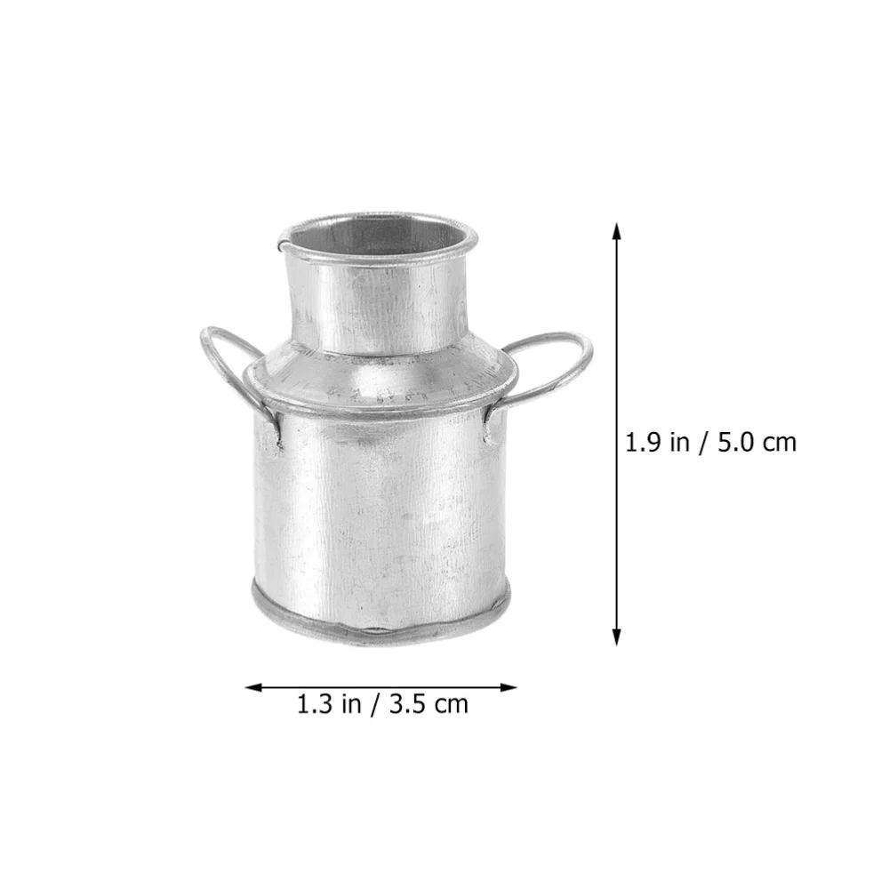 3pcs Mini Iron Bucket Small Vases Decorative Mini Iron Vases Miniature House Accessories