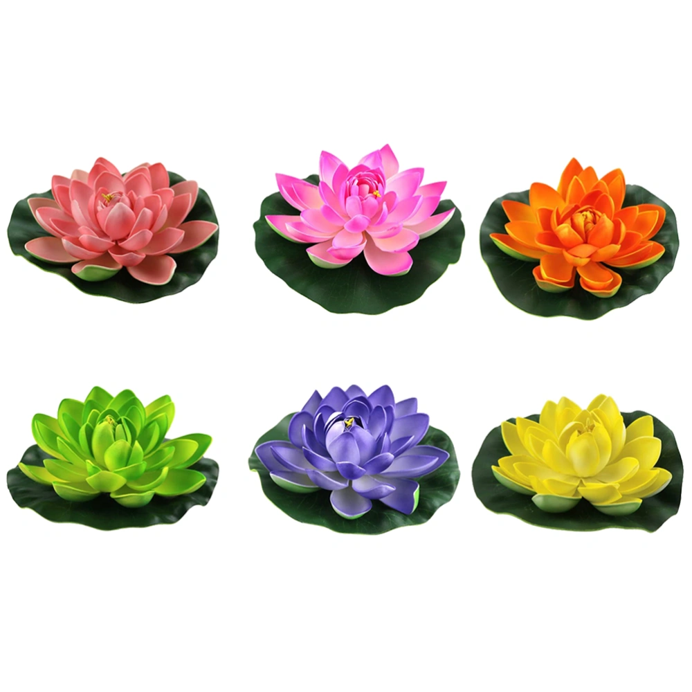 6PCS Simulation Lotus Decoration False Lotus Dance Props Pond Decorative Lotus