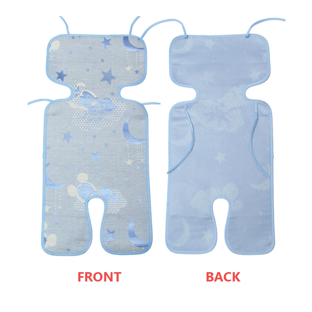 1pc Infant Stroller Cooling Pad Ice Silk Summer Mat  Cooling Pad (Sky-blue, Random Pattern)