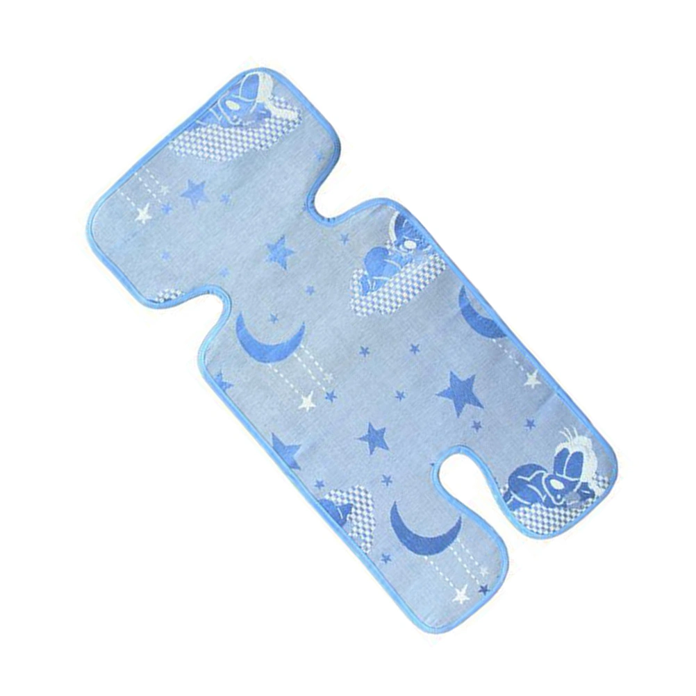 1pc Infant Stroller Cooling Pad Ice Silk Summer Mat  Cooling Pad (Sky-blue, Random Pattern)