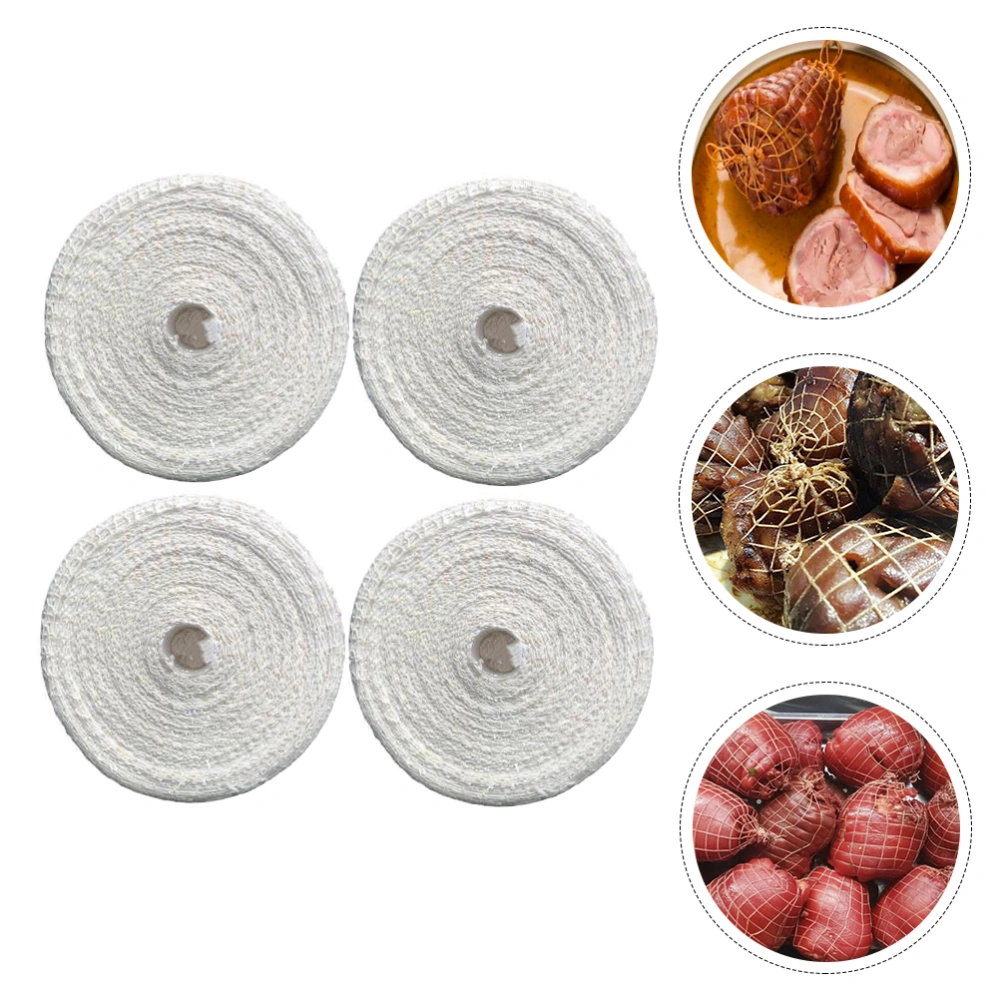 4Pcs Meat Netting Roll Cotton Ham Sock Elastic Meat Netting Sausage Net