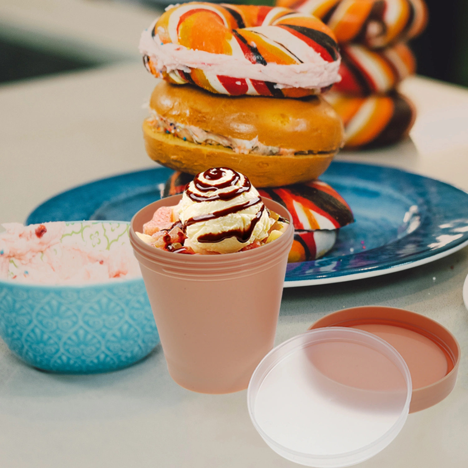 5pcs Reusable Ice Cream Containers Homemade Ice Cream Box Storage Containers