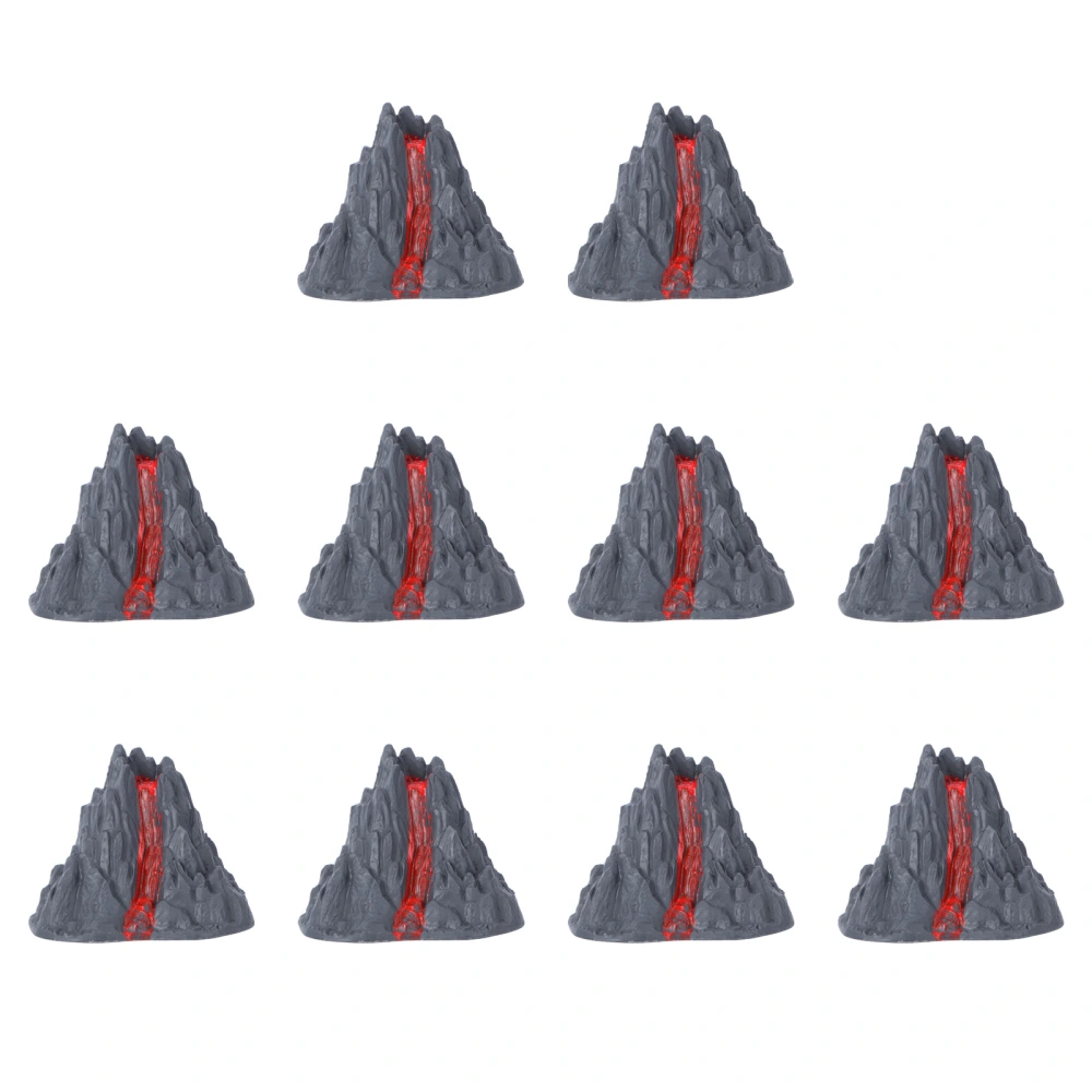 10Pcs Simulation Volcano Adorn Volcano Toy Model Artificial Landscape Adornment