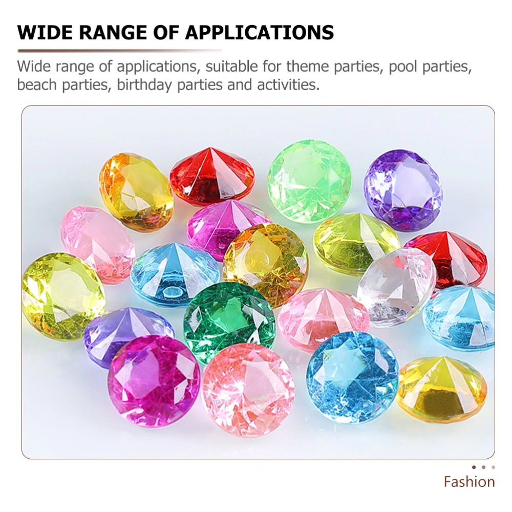 60pcs Diving Gems Toys Acrylic Fake Diamond Pool Gems Summer Underwater Swimming Toys for Kids