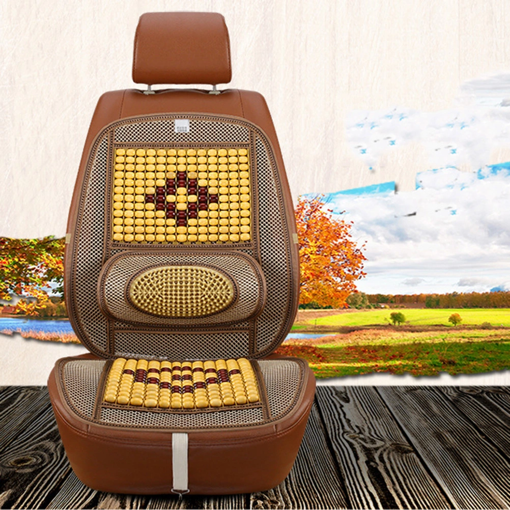 Car Seat Cover Summer Cool Wooden Beads Single Piece Ventilation Breathable Cool Pad Car Cushion Supplies (Random Pattern)