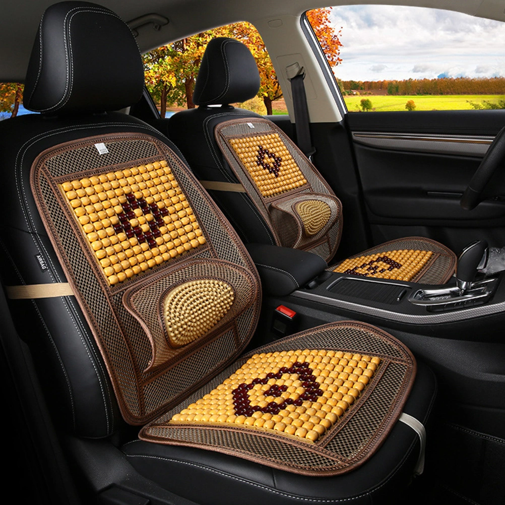 Car Seat Cover Summer Cool Wooden Beads Single Piece Ventilation Breathable Cool Pad Car Cushion Supplies (Random Pattern)