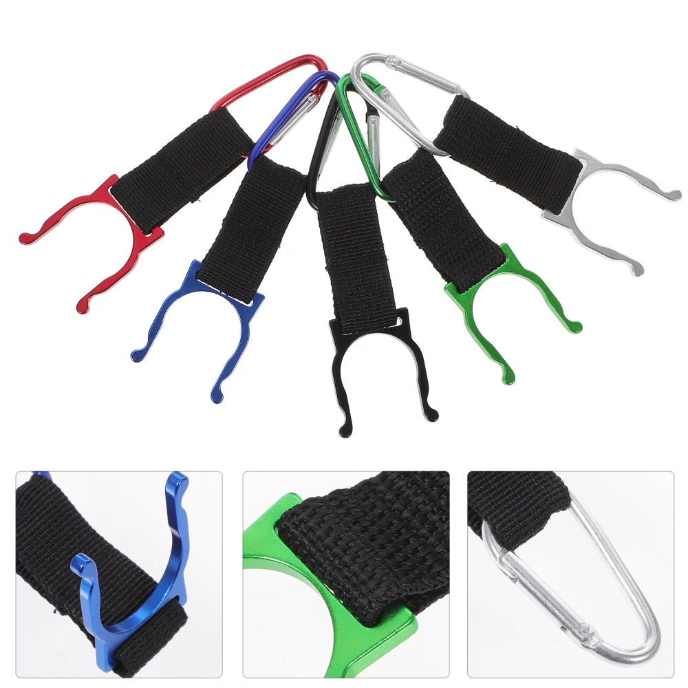 10pcs D-shaped Hanging Buckle Portable Water Bottle Holder Mineral Water Bottle Clip for Camping Hiking (Random Color)