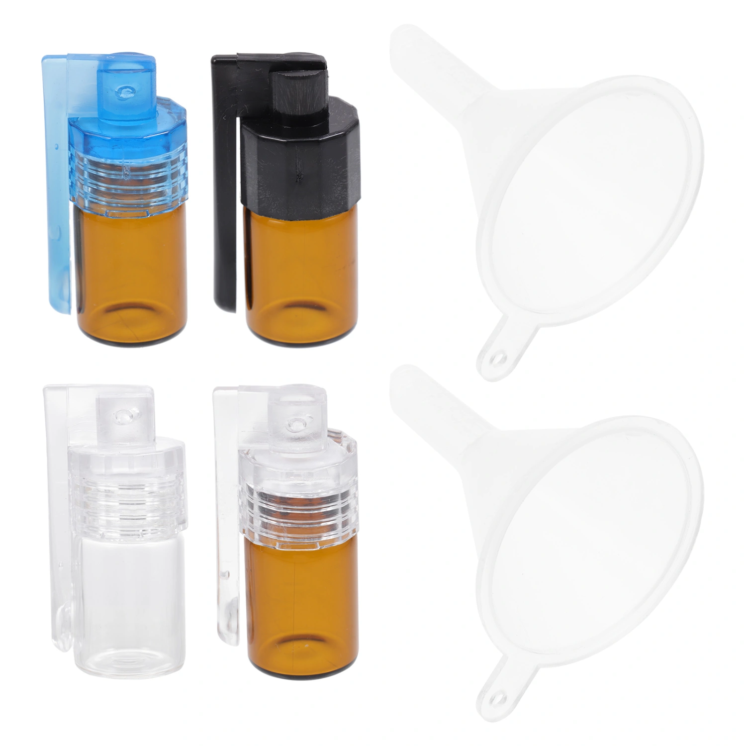 6pcs Snuff Bullet Bottle with Spoon Snuff Sniffer Containers Funnels Kit
