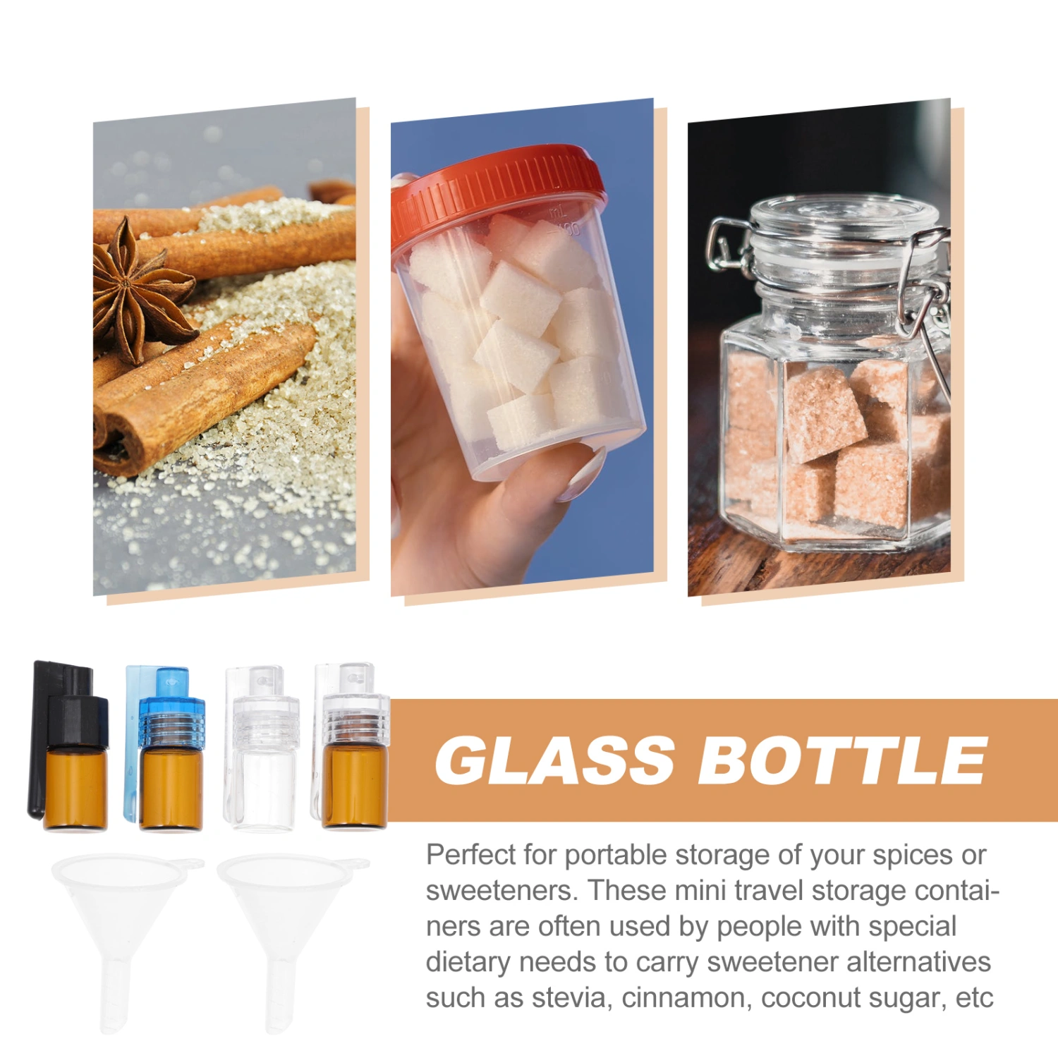 6pcs Snuff Bullet Bottle with Spoon Snuff Sniffer Containers Funnels Kit