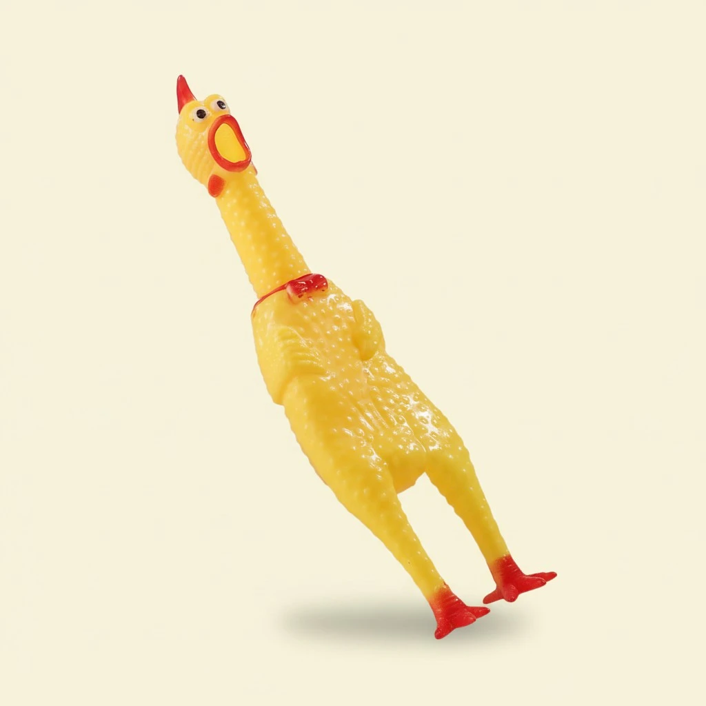 Toyvian Rubber Squawking Chicken Toy Novelty Screaming Chicken Squeeze Toy for Pets Kids
