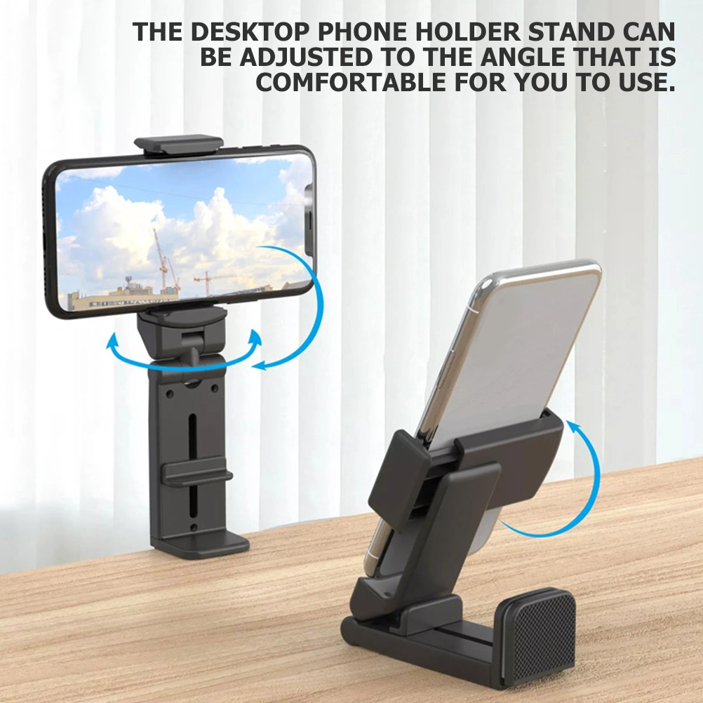 Adjustable Phone Stand 360° Rotating Desk Phone Clamp Folding Phone Holder