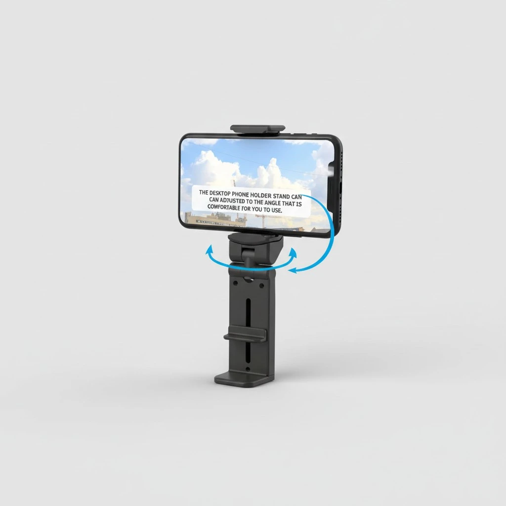 Adjustable Phone Stand 360° Rotating Desk Phone Clamp Folding Phone Holder