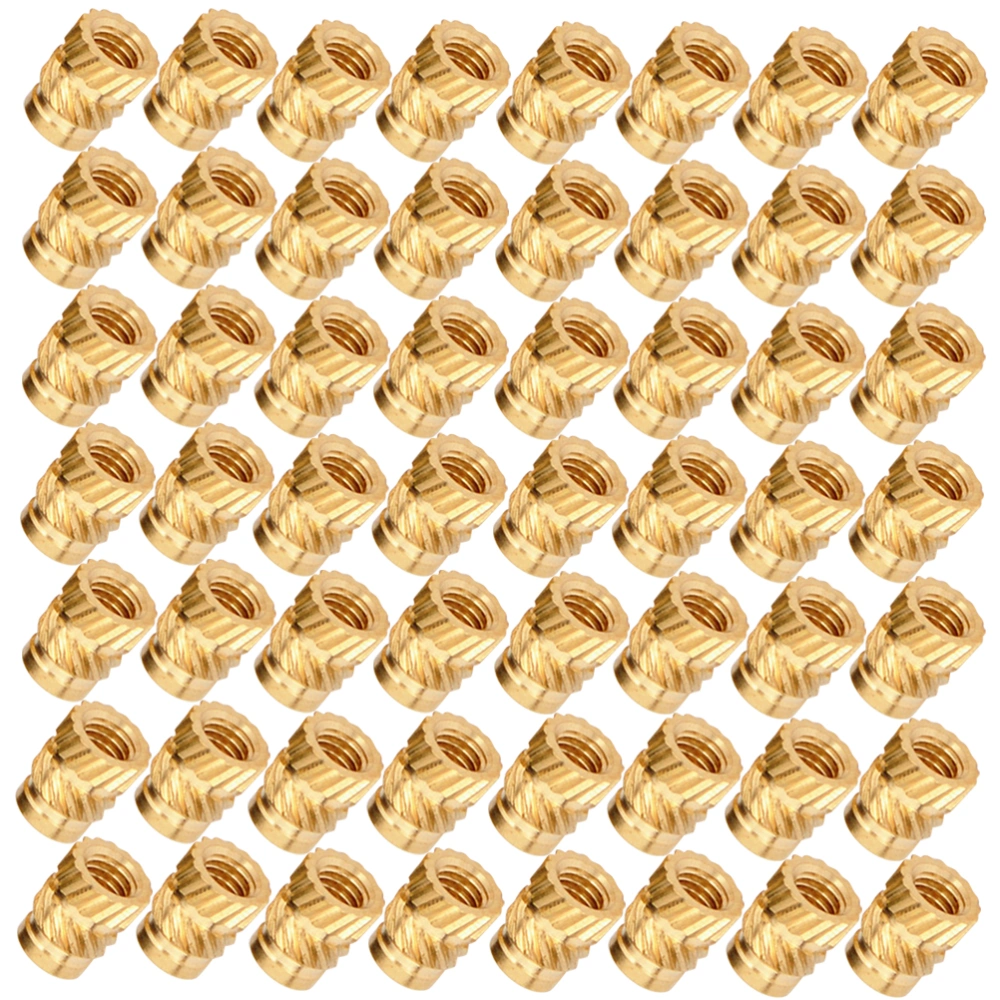 100pcs Thread Knurled Brass Threaded Heat Set Heat Resistant Insert Embedment Nut for 3D Printer (Golden)