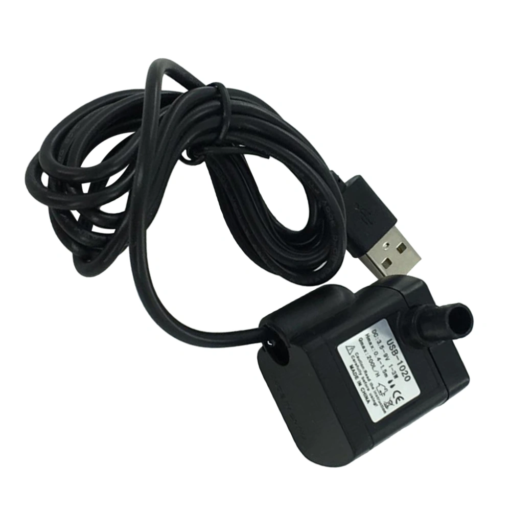 USB Mini Powerful Submersible Water Pump with Power Cord for Fountains Ponds Aquarium Fish Tank Statuary Black