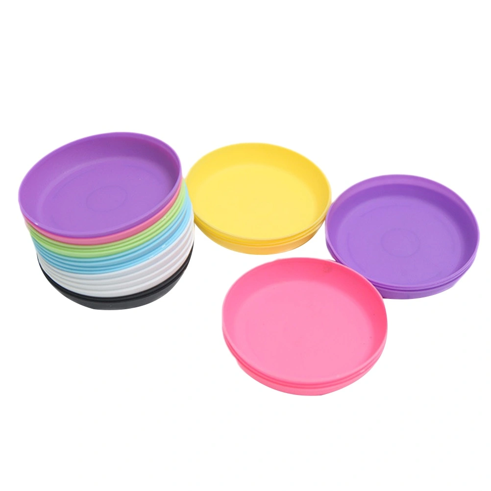 20pcs Succulent Plant Pot Saucer Round Plastic Tray Flowerpot Water Plate for Garden Balcony (Random Color)