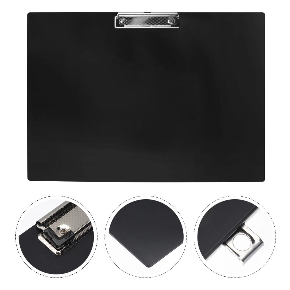 A3 Horizontal Clipboard Drawing Paper Clip Pad Thick Plastic Writing Pad Office File Folder Clip (Black)