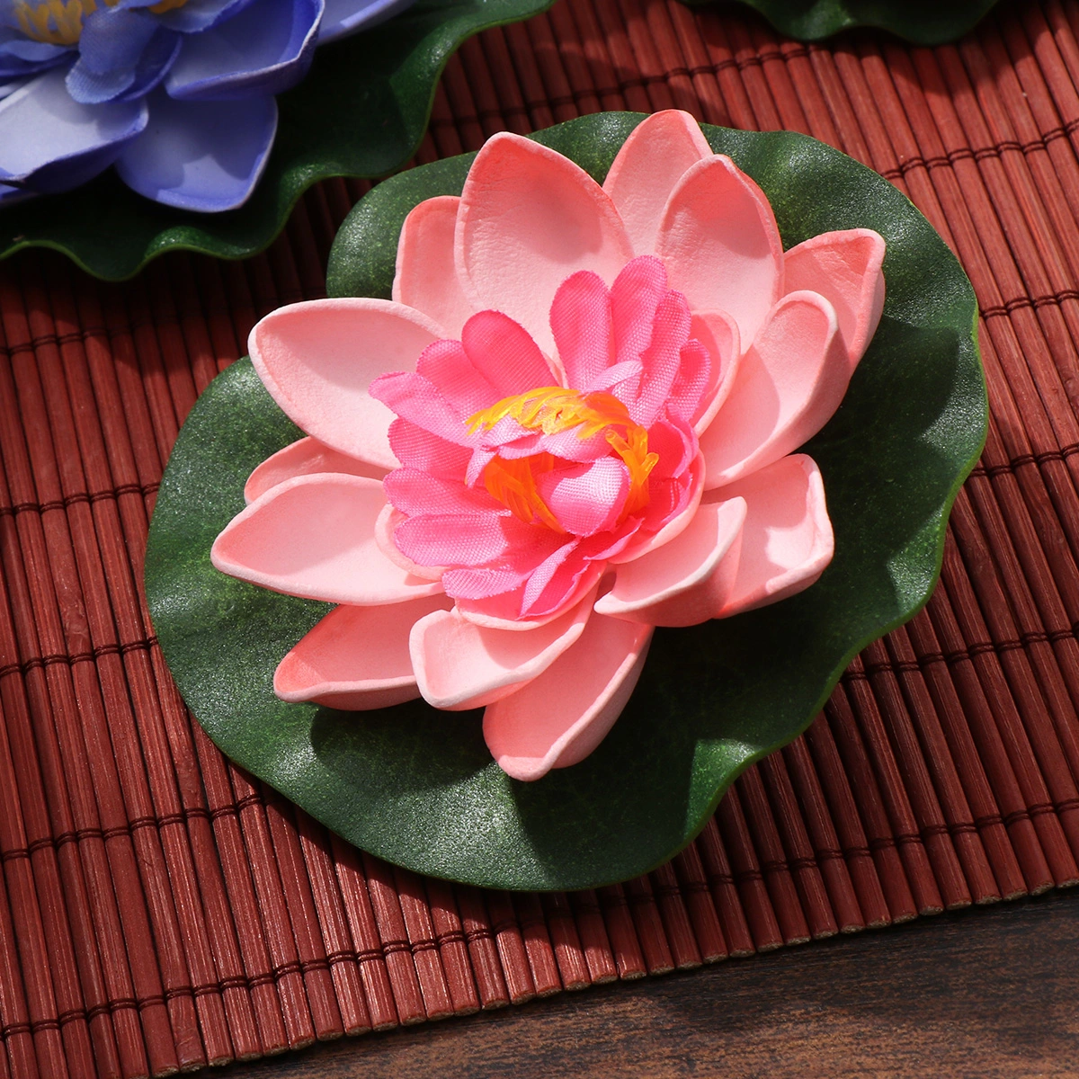 Vorcool 5Pcs Artificial Floating Water Lily EVA Lotus Flower Pond Decor 10cm Red Yellow Blue Pink Light Pink