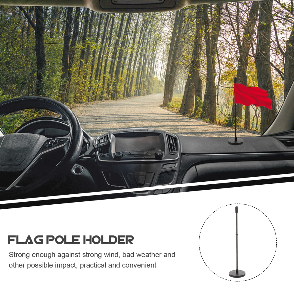 Car Flag Pole Magnetic Flag Pole Metal Flag Pole Base Practical Flag Holder Flag Base for Car