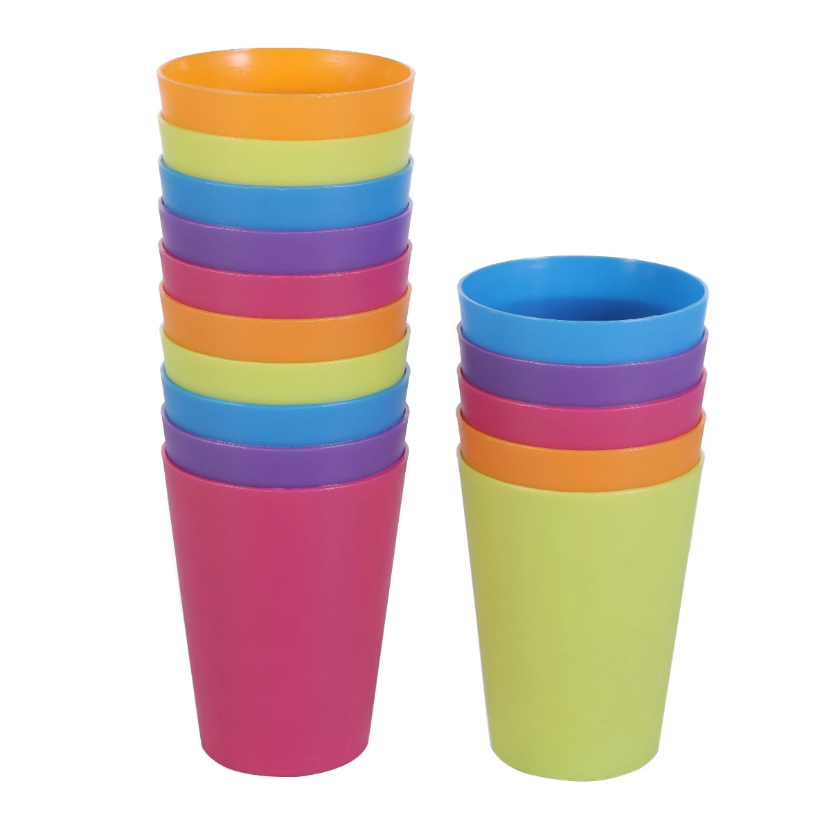 15pcs Colorful Plastic Cups Home Beverage Drinking Cup Reusable Holiday Party Tableware and Party Supplies 101-200ml (Mixed Color)