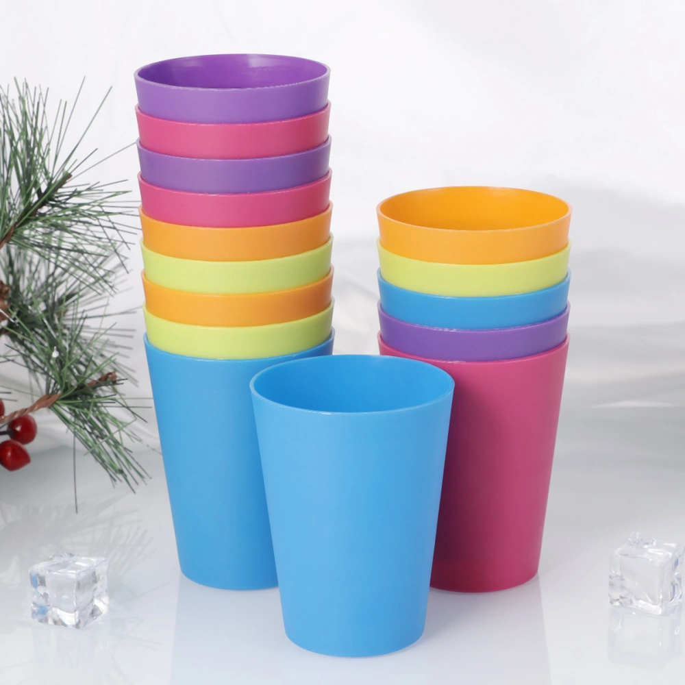 15pcs Colorful Plastic Cups Home Beverage Drinking Cup Reusable Holiday Party Tableware and Party Supplies 101-200ml (Mixed Color)