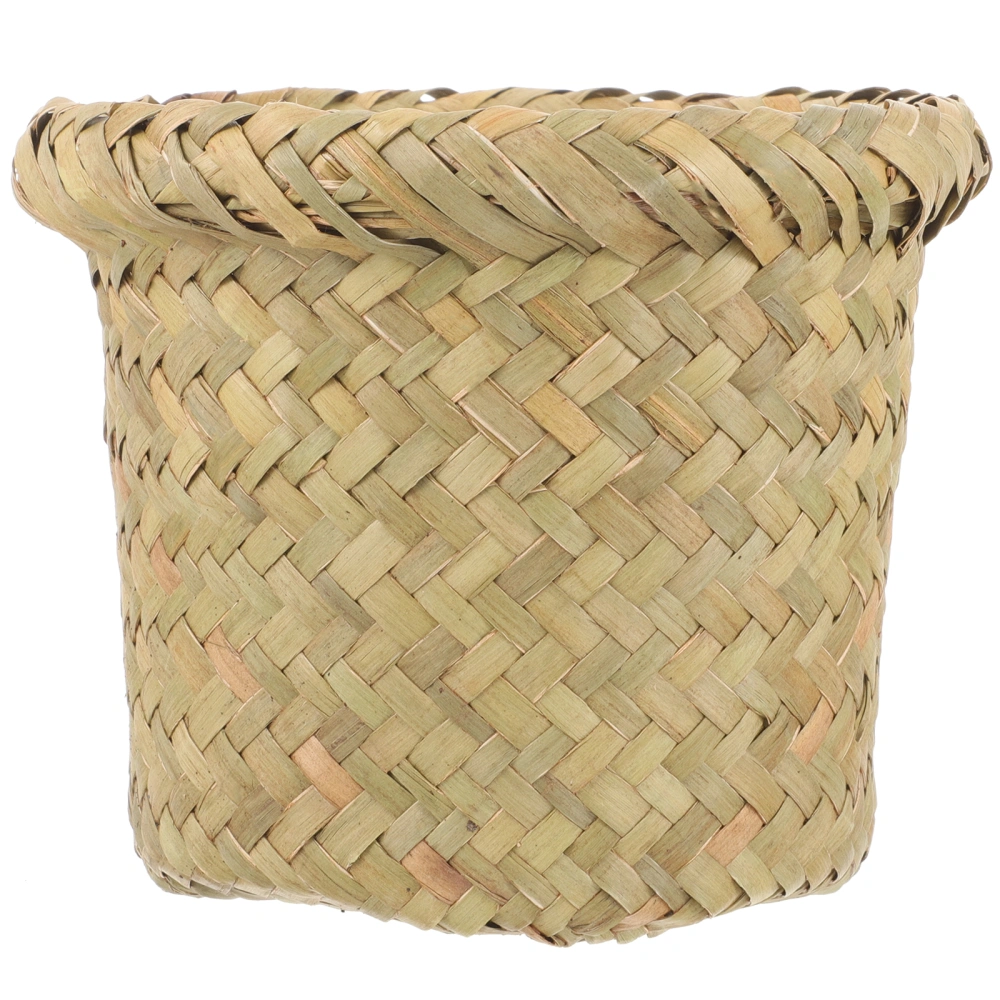 Daily Use Trash Basket Multi-function Waste Basket Sea Grass Woven Trash Bucket Office Supply