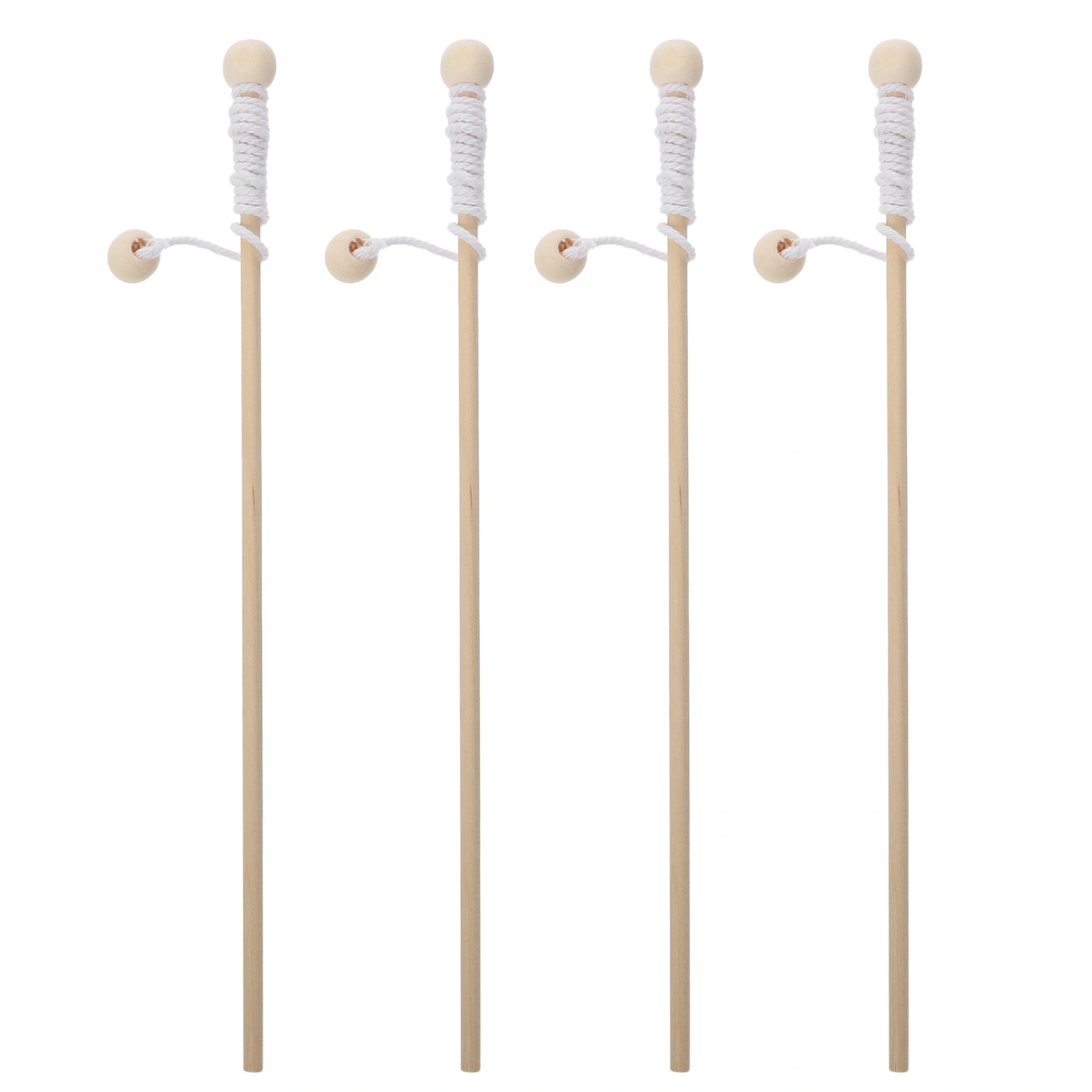 4pcs Wooden Magnetic Fishing Poles Wood Fishing Rod for Kindergarten Kids