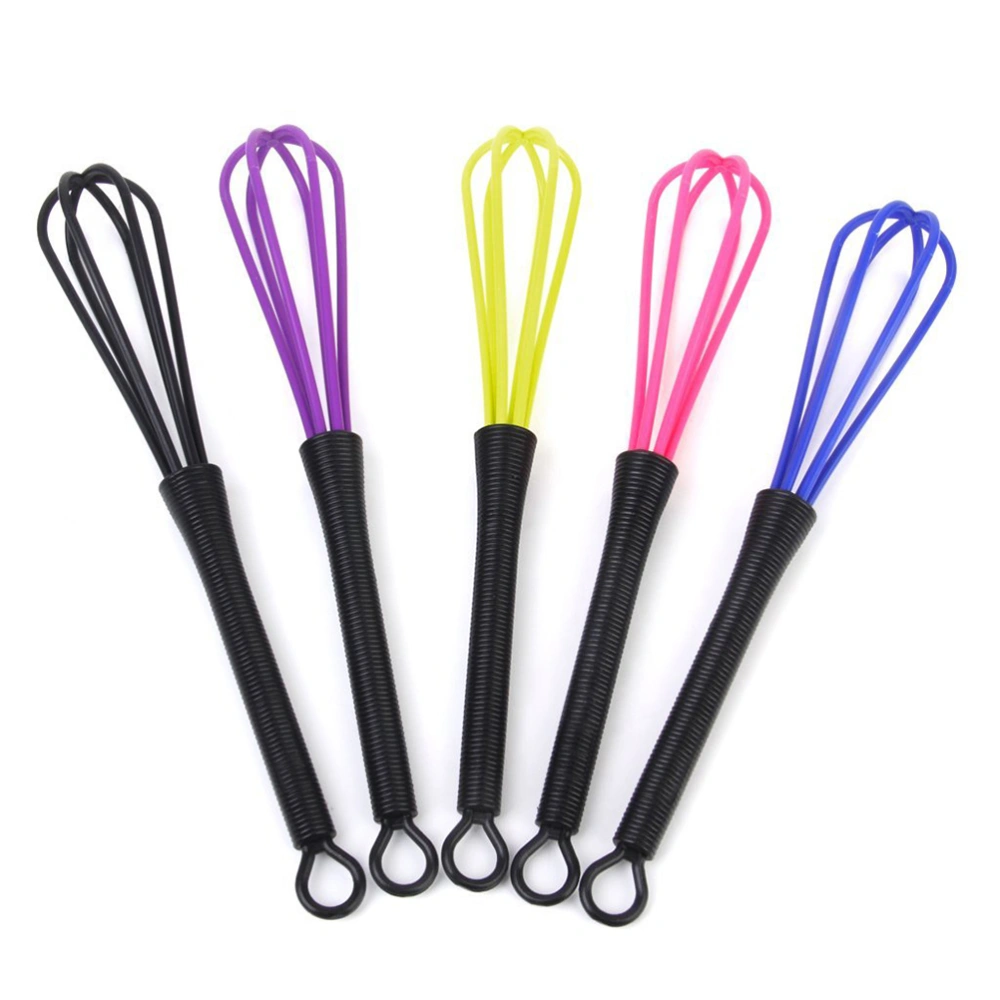 5pcs Plastic Salon Hairdresser Dye Balloon Whisk Whip Mixer Stirrer Whisk (Random Color)