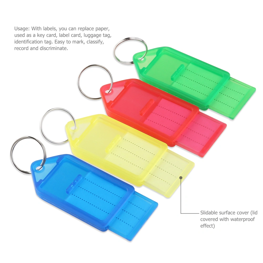 WINOMO 60pcs Multi-color Plastic Key Fobs Luggage ID Tags Labels with Key Rings (Random Color)