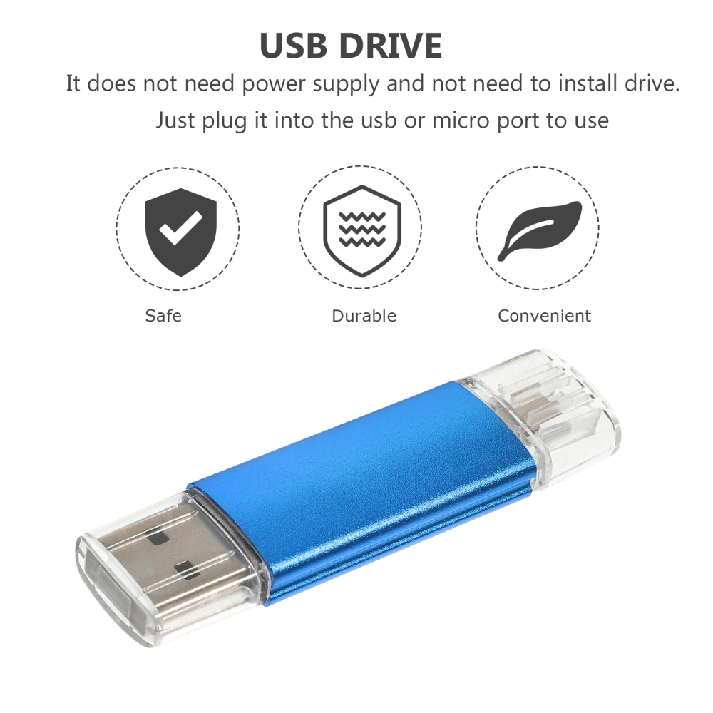 32G OTG USB Flash Drive Dual Micro USB Flash Pen Drive Memory Stick USB 2.0 Disk (Random Color)