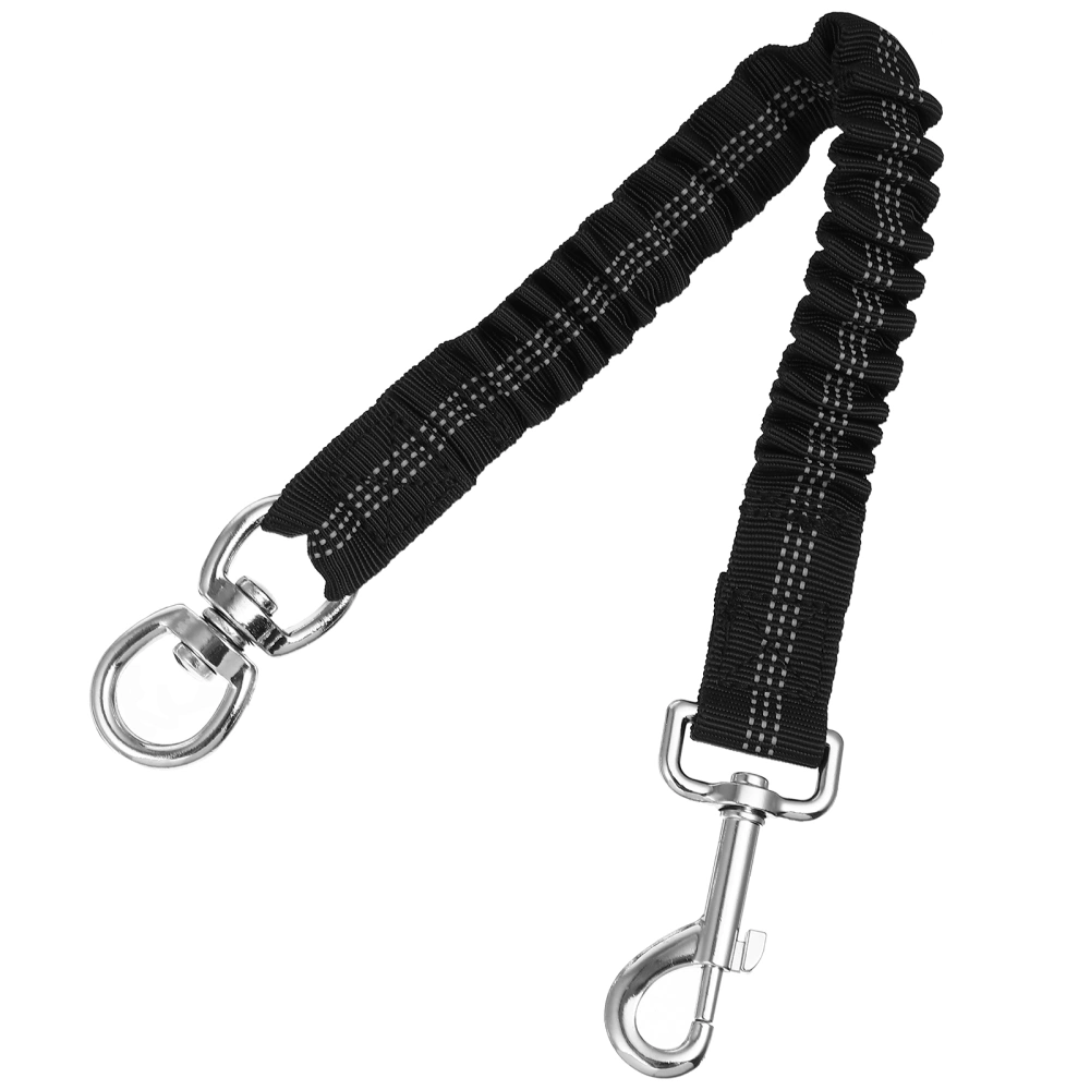 Reflective Nylon Dog Extension Leash Heavy Duty Durable Elastic Walking Running Extension Lead for Small and Medium Dogs (Black)