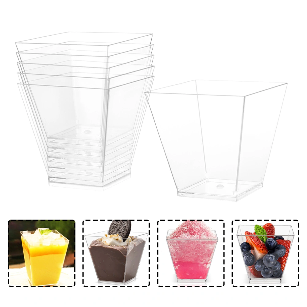 25Pcs Practical Plastic Cups Dessert Shop Party Food Dessert Serving Cups