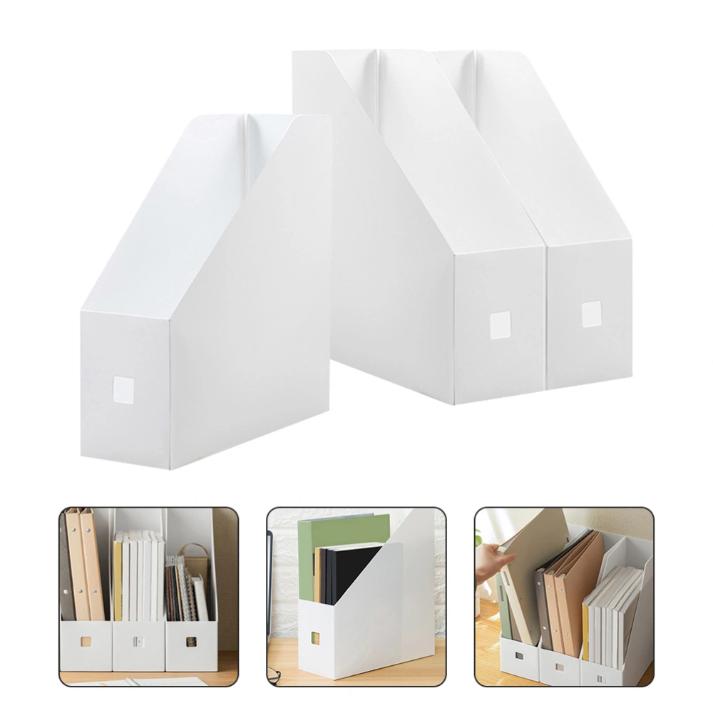 3Pcs File Document Box Book Storage Rack Plastic Files Books Holders Office Magazine Holder