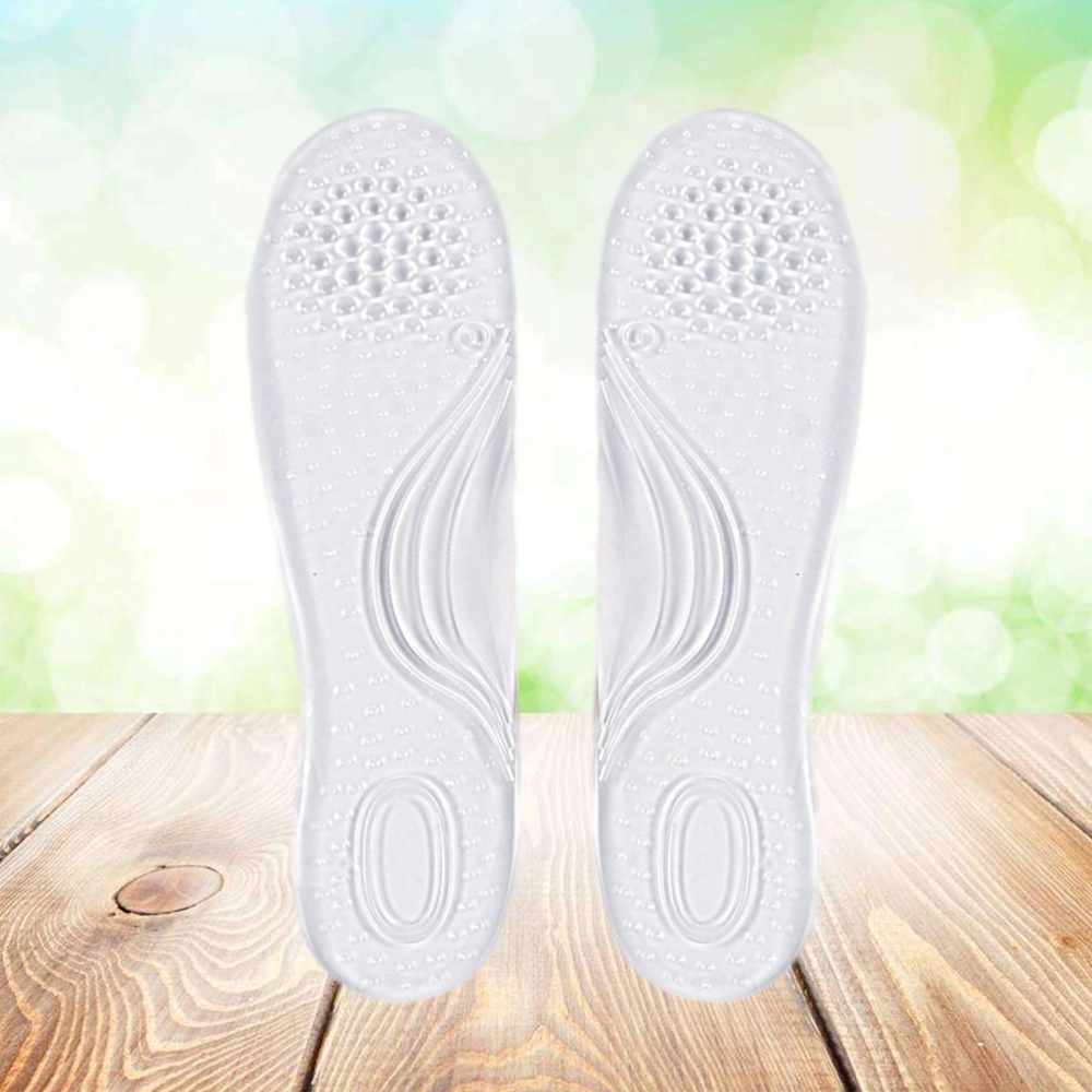 1 Pair of 3/4 Length Arch Insoles Transparent Self-adhesive Anti-slip Cushion Orthopedic Insoles for High Heels Shoes