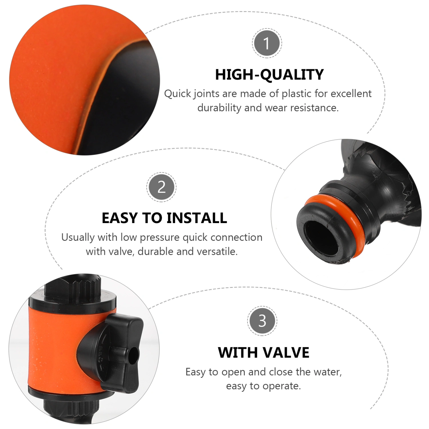 2Pcs Garden Hose Pipe In Line Tap Shut-off Valve Fittings Irrigation Hose Connector