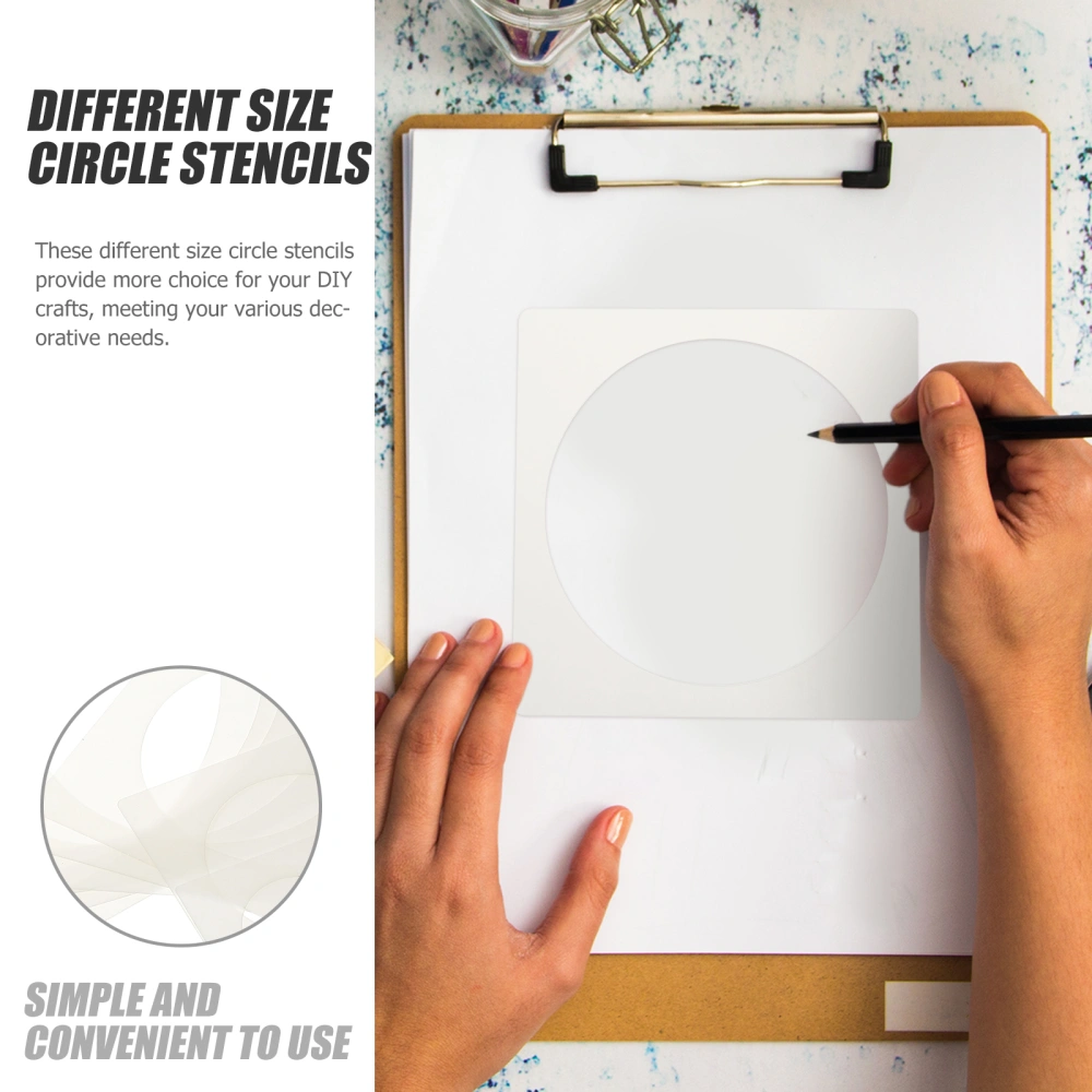 8Pcs Painting Stencils Circle Shape Drawing Templates Creative Painting Templates DIY Stencils