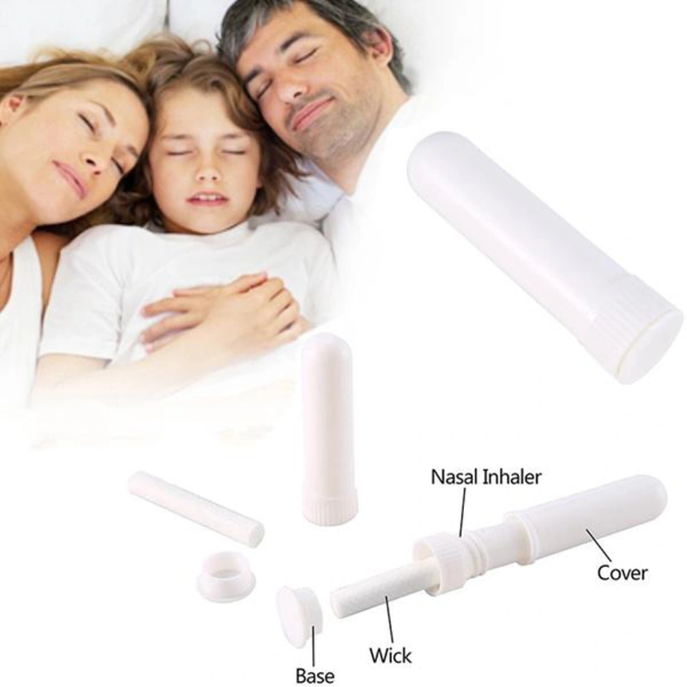 12 Sets Essential Oil Aromatherapy Nasal Inhaler Empty Tubes with Wicks (White)