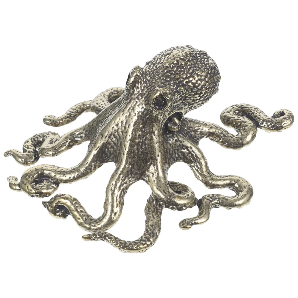 Mini Octopus Adornment Brass Octopus Model Octopus Figurine Desktop Decor