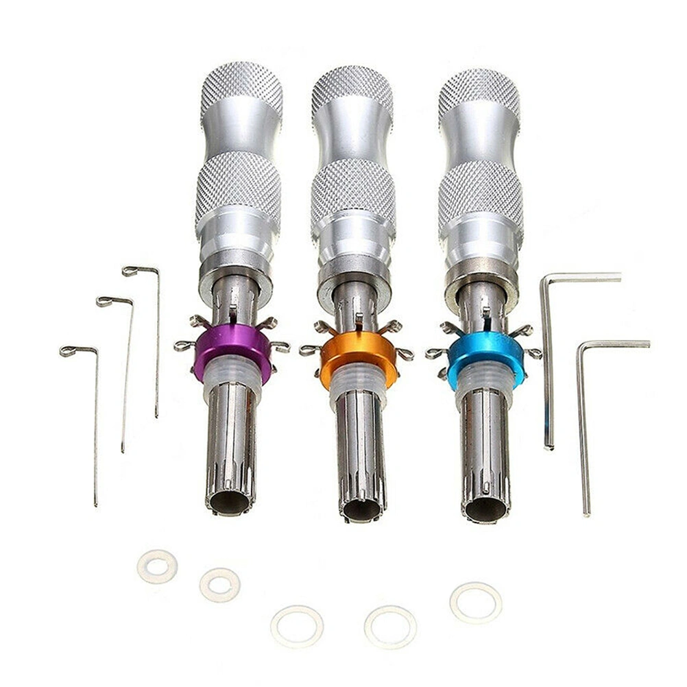 3pcs Locksmith Tools 7 Pin Advanced Lengthened Tubular Lock Pick Set for Padlock Tool Cross Pick Tubular Pick (Random Color)