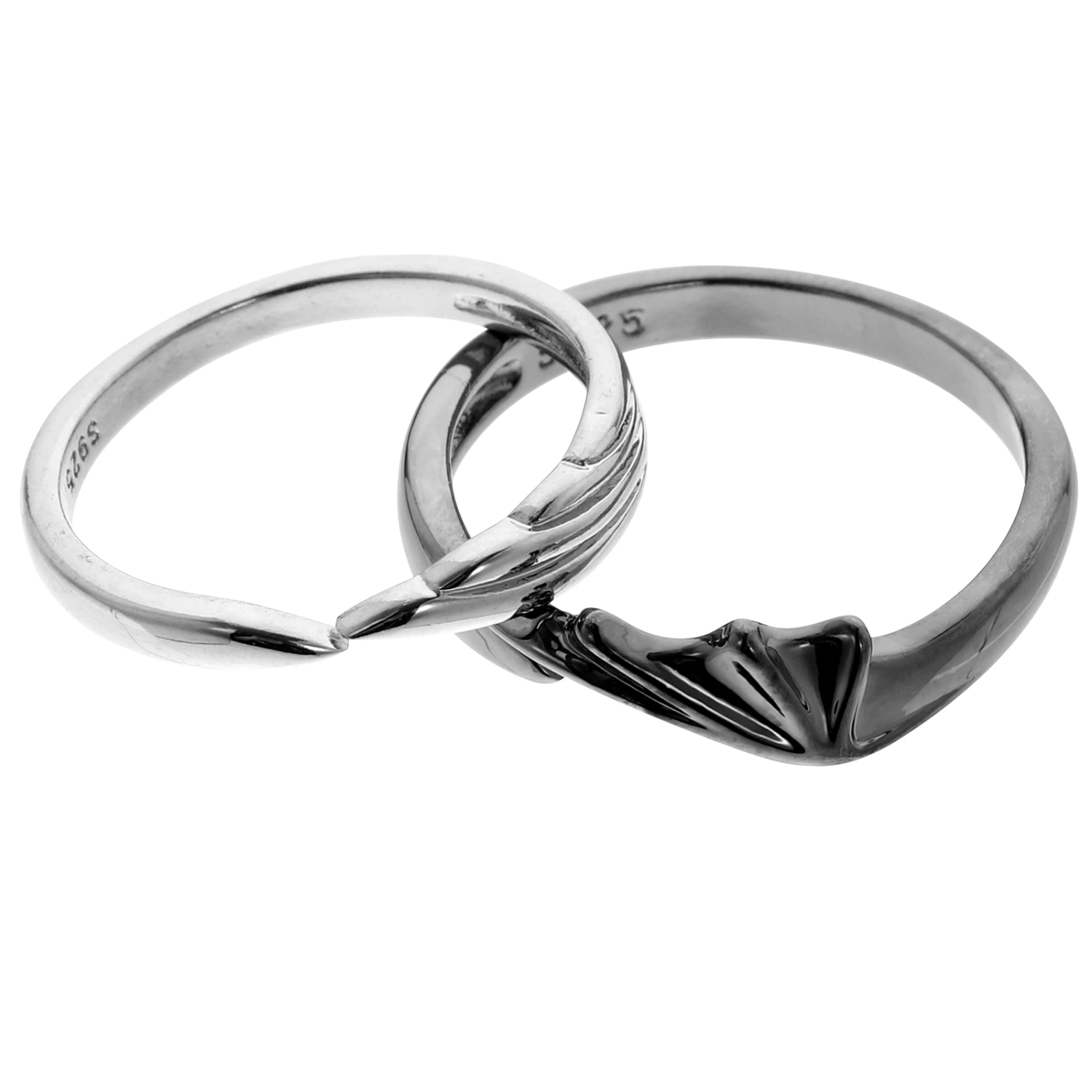 2 Pcs Angel Devil Couple Rings Couple Adjustable Opening Ring Fashion Ring Decor