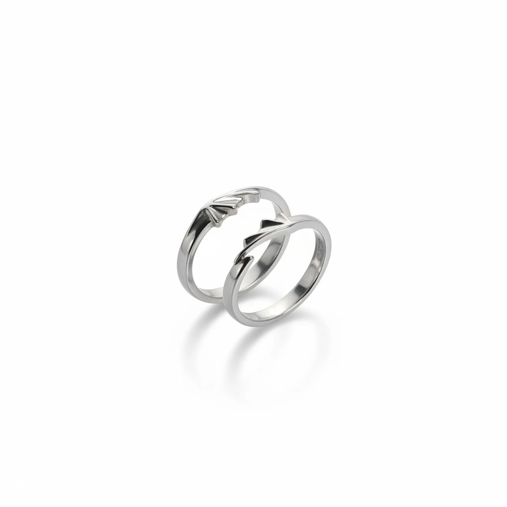 2 Pcs Angel Devil Couple Rings Couple Adjustable Opening Ring Fashion Ring Decor