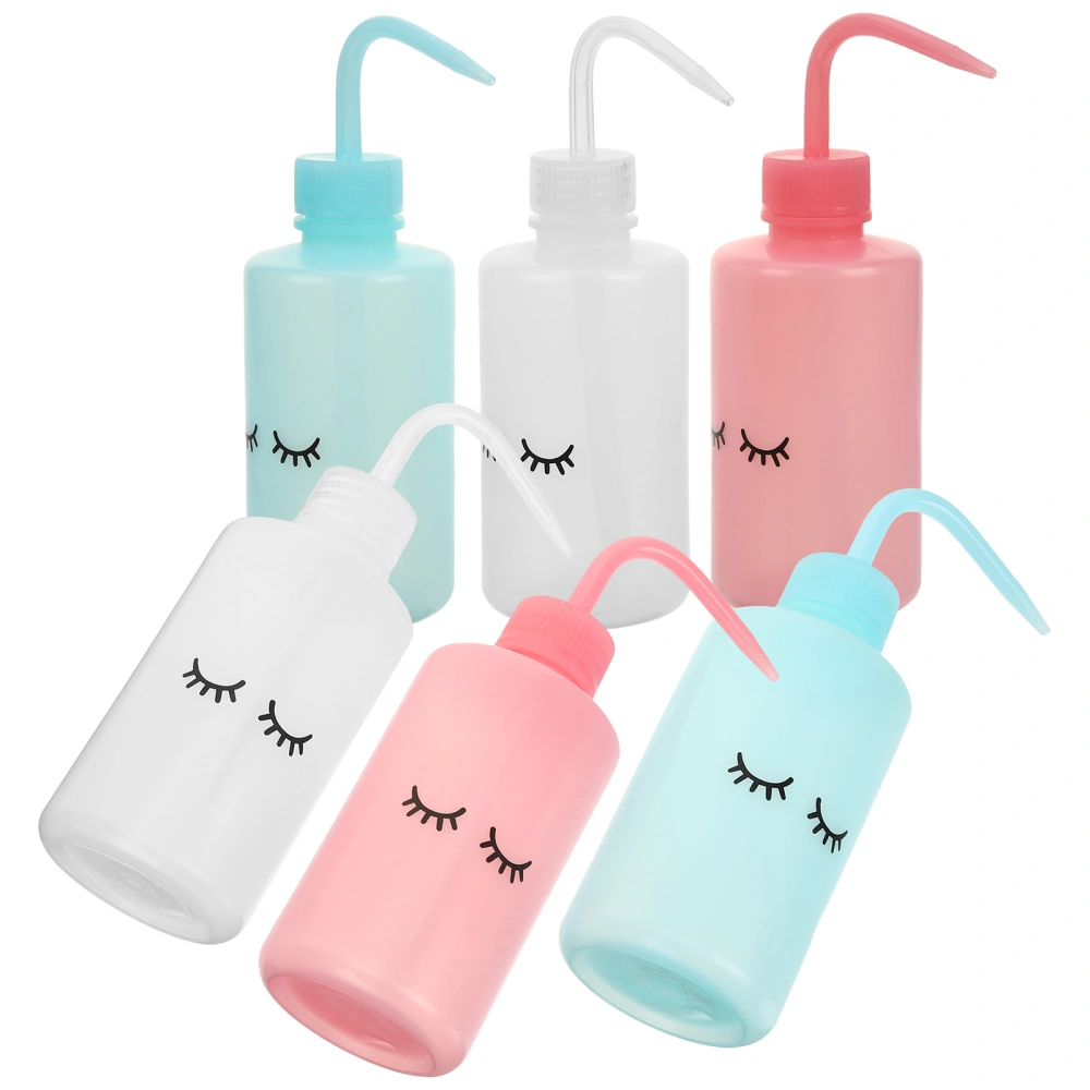 6Pcs Wash Bottle Plastic Tattooing Wash Bottle Water Squirt Bottle Squeeze Bottle 250ml