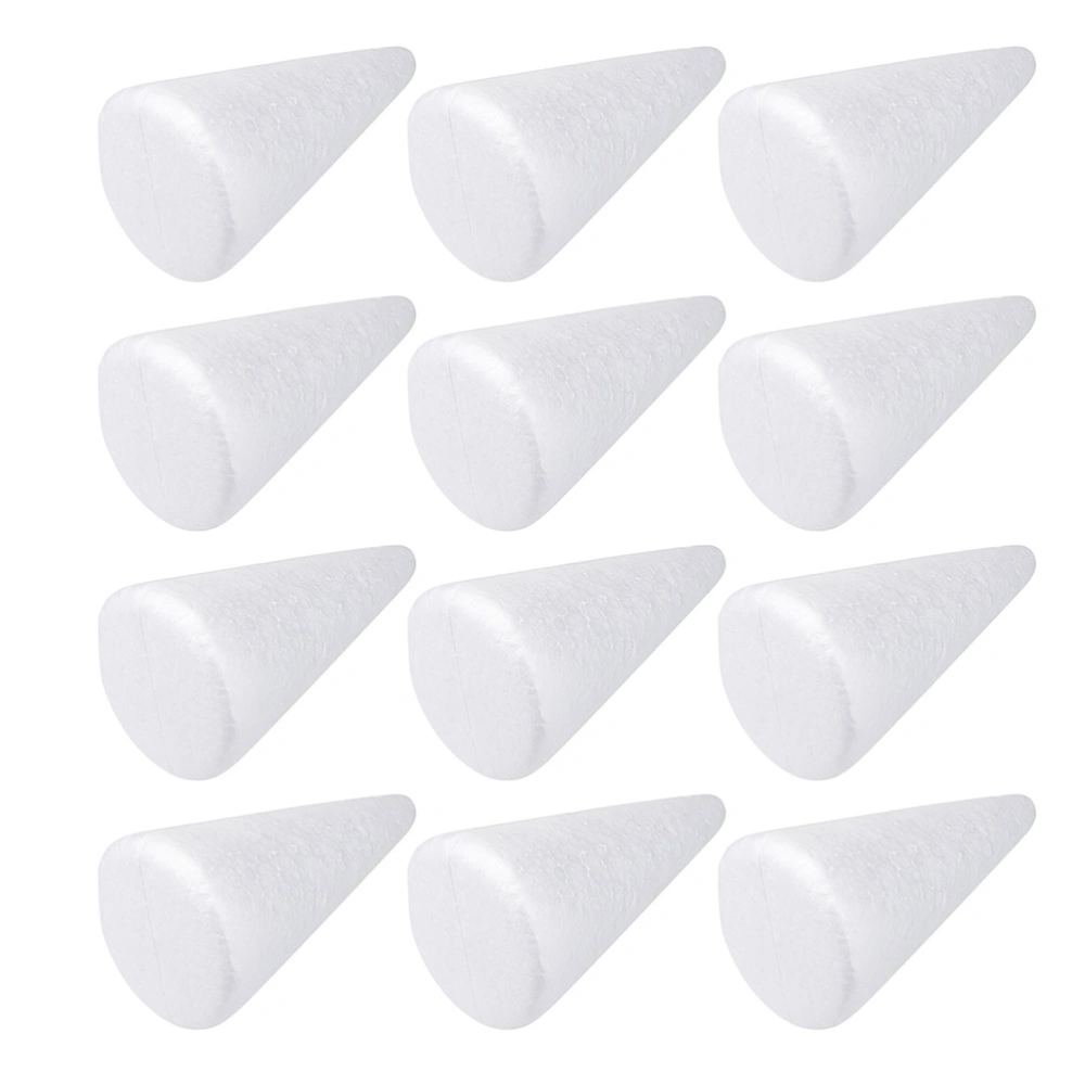 30pcs White Cone Shape Christmas Tree Polystyrene Foam Materials for Kids Crafts DIY Modeling Handmade Toys 150mm